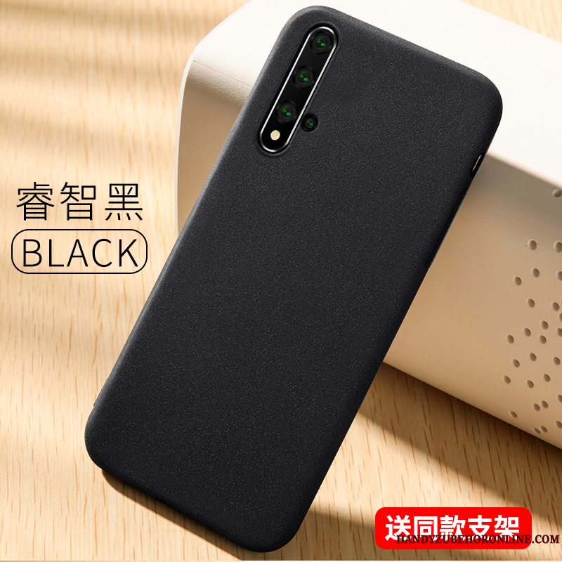 Etui Huawei Nova 5t Silikone Tynd Nubuck, Cover Huawei Nova 5t Tasker Blå Trend