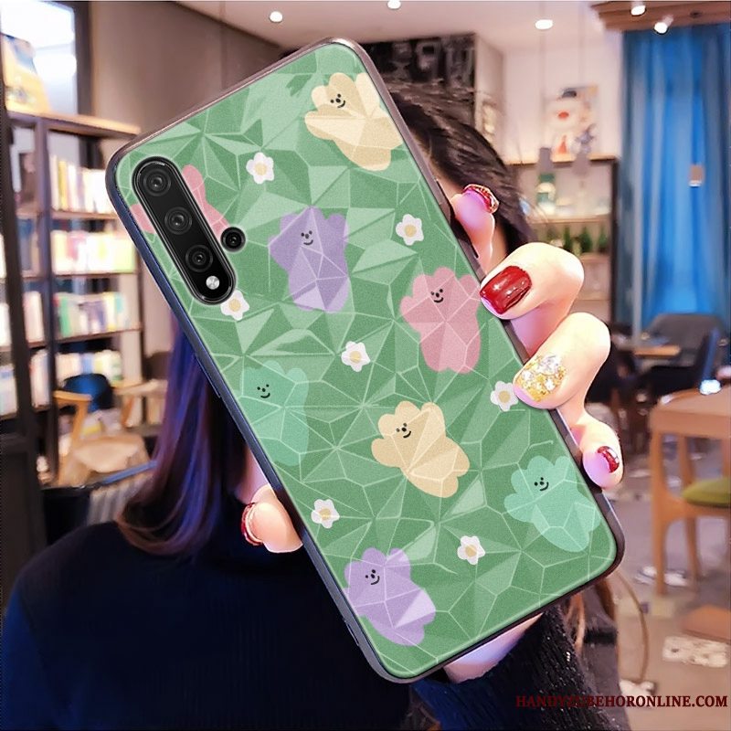 Etui Huawei Nova 5t Tasker Rombe Mønster, Cover Huawei Nova 5t Lyserød Telefon