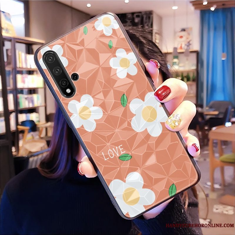 Etui Huawei Nova 5t Tasker Rombe Mønster, Cover Huawei Nova 5t Lyserød Telefon