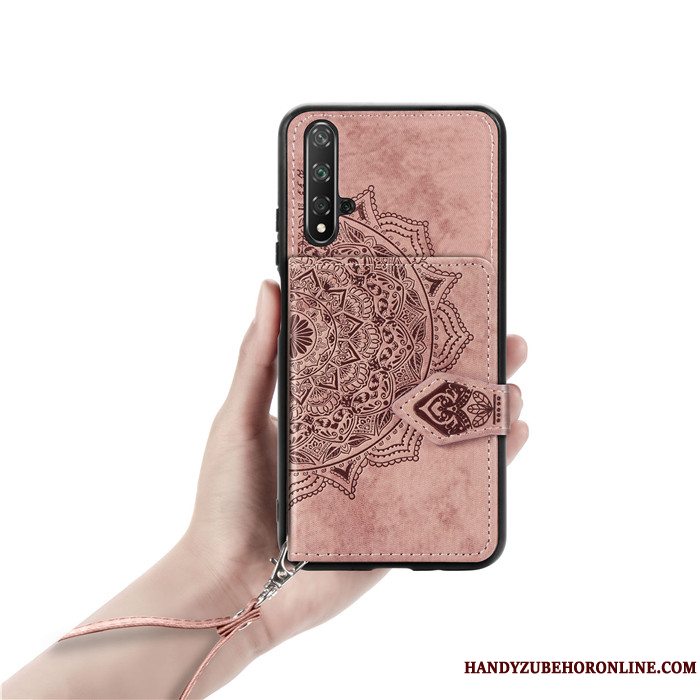 Etui Huawei Nova 5t Tasker Rød Hængende Ornamenter, Cover Huawei Nova 5t Mønster Kort