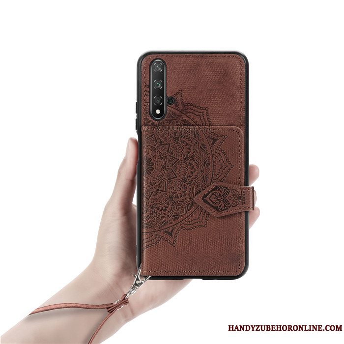 Etui Huawei Nova 5t Tasker Rød Hængende Ornamenter, Cover Huawei Nova 5t Mønster Kort