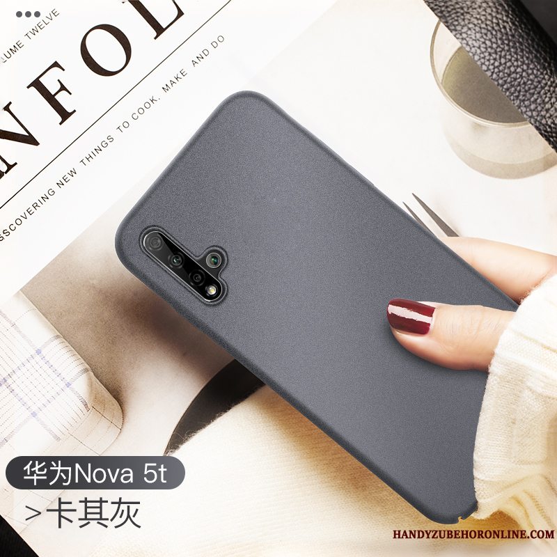 Etui Huawei Nova 5t Tasker Simple Grå, Cover Huawei Nova 5t Beskyttelse Hård Nubuck