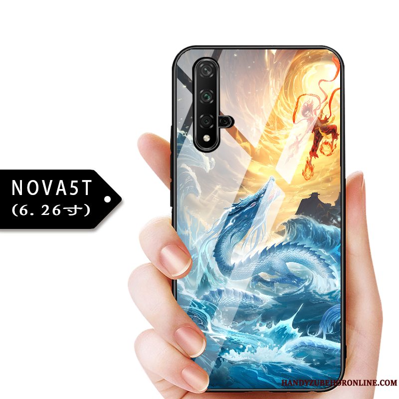 Etui Huawei Nova 5t Tasker Telefonglas, Cover Huawei Nova 5t Beskyttelse Blå Anti-fald