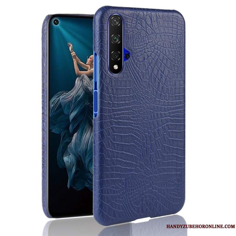 Etui Huawei Nova 5t Telefonnubuck, Cover Huawei Nova 5t Hård Blå