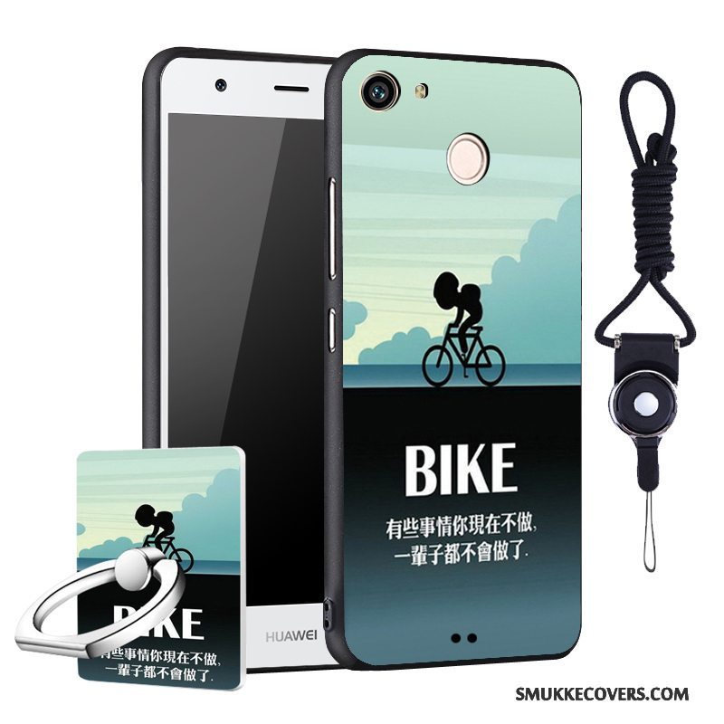 Etui Huawei Nova Beskyttelse Nubuck Trend, Cover Huawei Nova Cartoon Rød Telefon