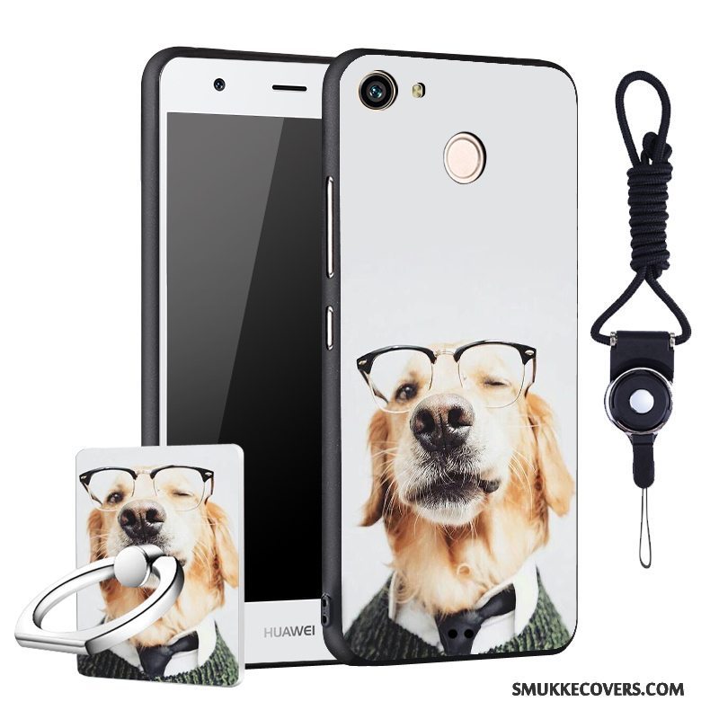 Etui Huawei Nova Beskyttelse Nubuck Trend, Cover Huawei Nova Cartoon Rød Telefon