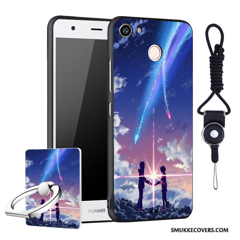 Etui Huawei Nova Beskyttelse Nubuck Trend, Cover Huawei Nova Cartoon Rød Telefon