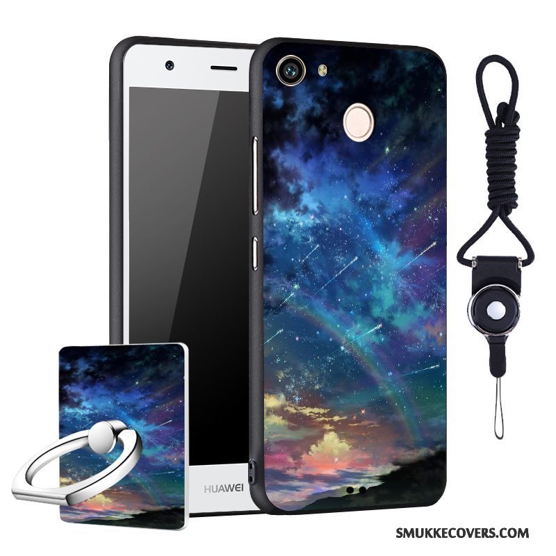 Etui Huawei Nova Beskyttelse Nubuck Trend, Cover Huawei Nova Cartoon Rød Telefon