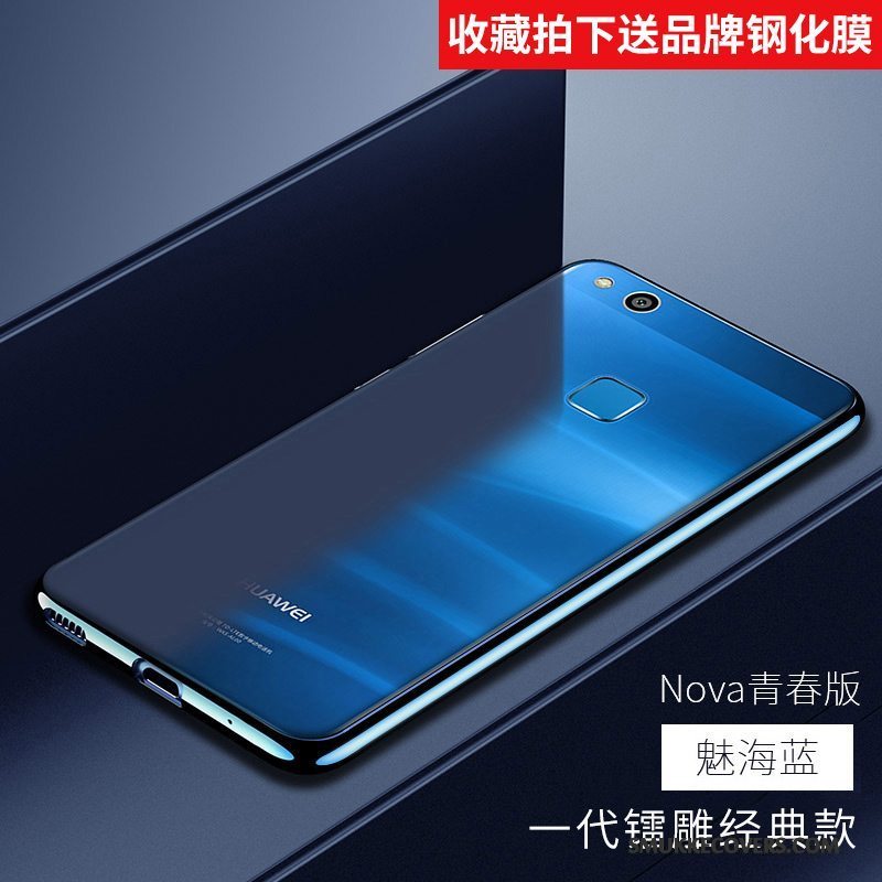 Etui Huawei Nova Beskyttelse Ungdom Anti-fald, Cover Huawei Nova Blød Telefonblå