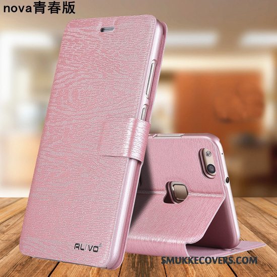 Etui Huawei Nova Beskyttelse Ungdom Mørkeblå, Cover Huawei Nova Læder Anti-fald Telefon