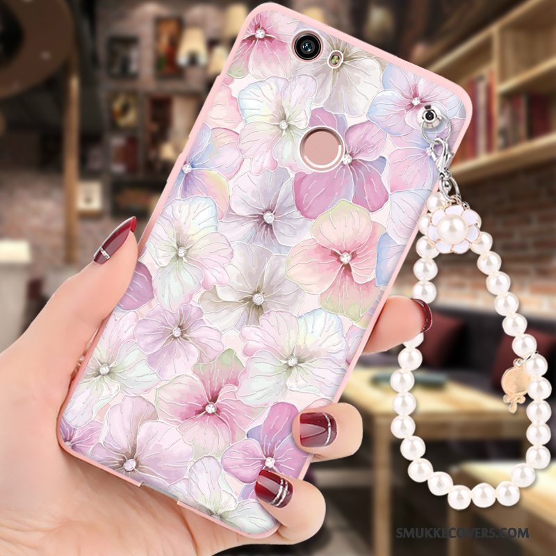 Etui Huawei Nova Blød Anti-fald Telefon, Cover Huawei Nova Cartoon Hængende Ornamenter Lyserød