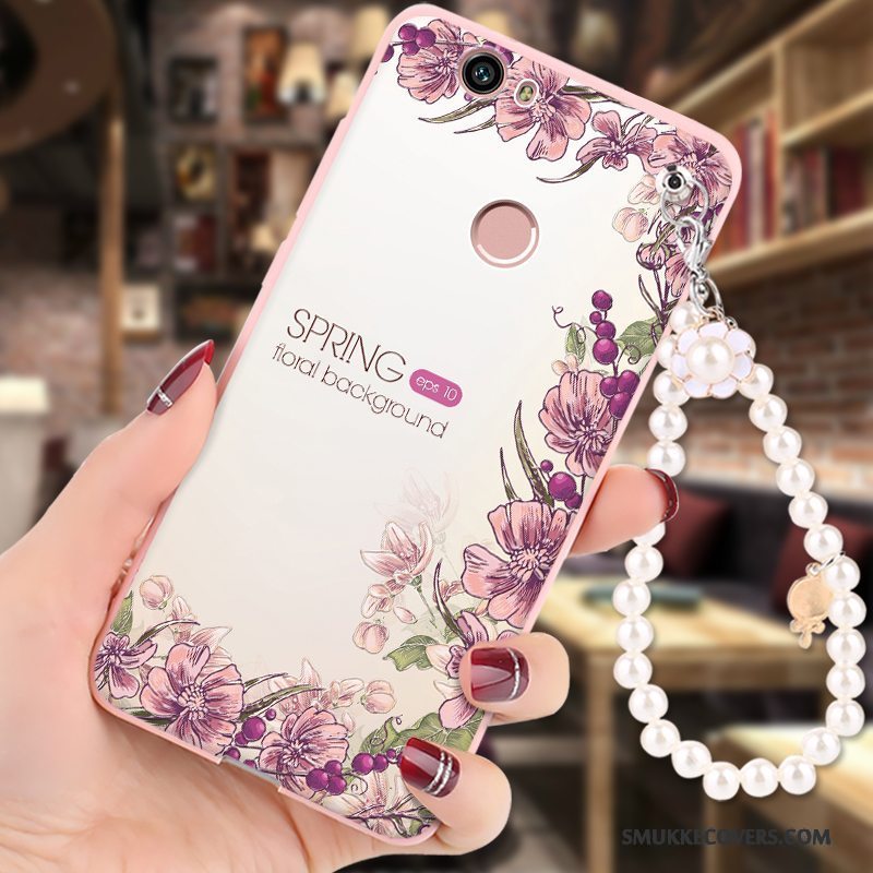 Etui Huawei Nova Blød Anti-fald Telefon, Cover Huawei Nova Cartoon Hængende Ornamenter Lyserød