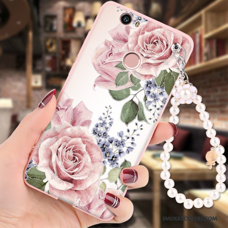 Etui Huawei Nova Blød Anti-fald Telefon, Cover Huawei Nova Cartoon Hængende Ornamenter Lyserød