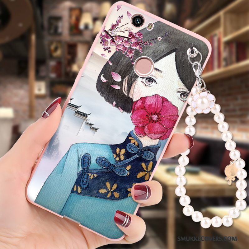 Etui Huawei Nova Blød Anti-fald Telefon, Cover Huawei Nova Cartoon Hængende Ornamenter Lyserød