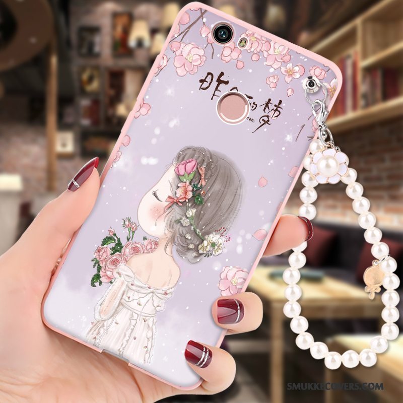 Etui Huawei Nova Blød Anti-fald Telefon, Cover Huawei Nova Cartoon Hængende Ornamenter Lyserød