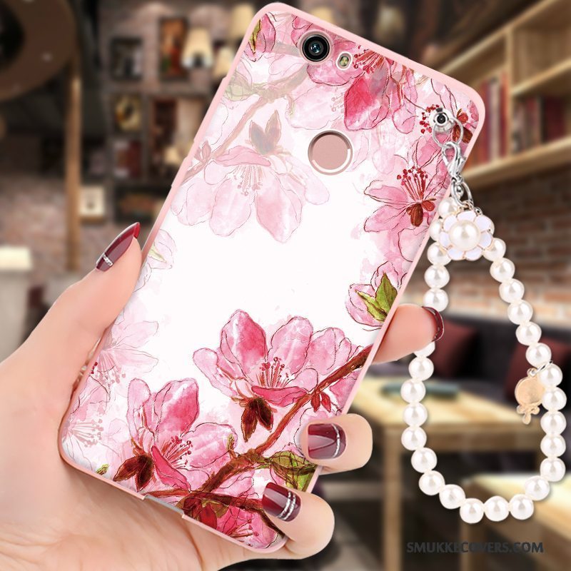 Etui Huawei Nova Blød Anti-fald Telefon, Cover Huawei Nova Cartoon Hængende Ornamenter Lyserød