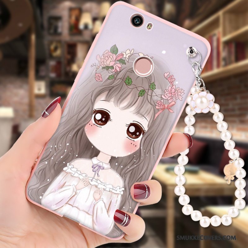 Etui Huawei Nova Blød Anti-fald Telefon, Cover Huawei Nova Cartoon Hængende Ornamenter Lyserød