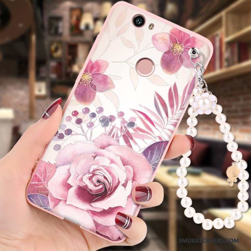 Etui Huawei Nova Blød Anti-fald Telefon, Cover Huawei Nova Cartoon Hængende Ornamenter Lyserød