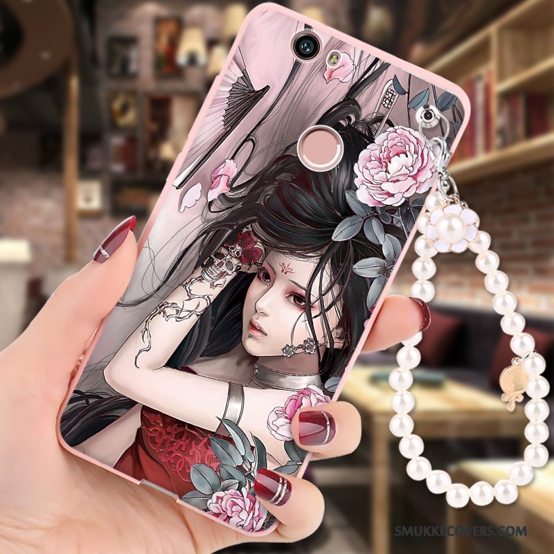 Etui Huawei Nova Blød Anti-fald Telefon, Cover Huawei Nova Cartoon Hængende Ornamenter Lyserød