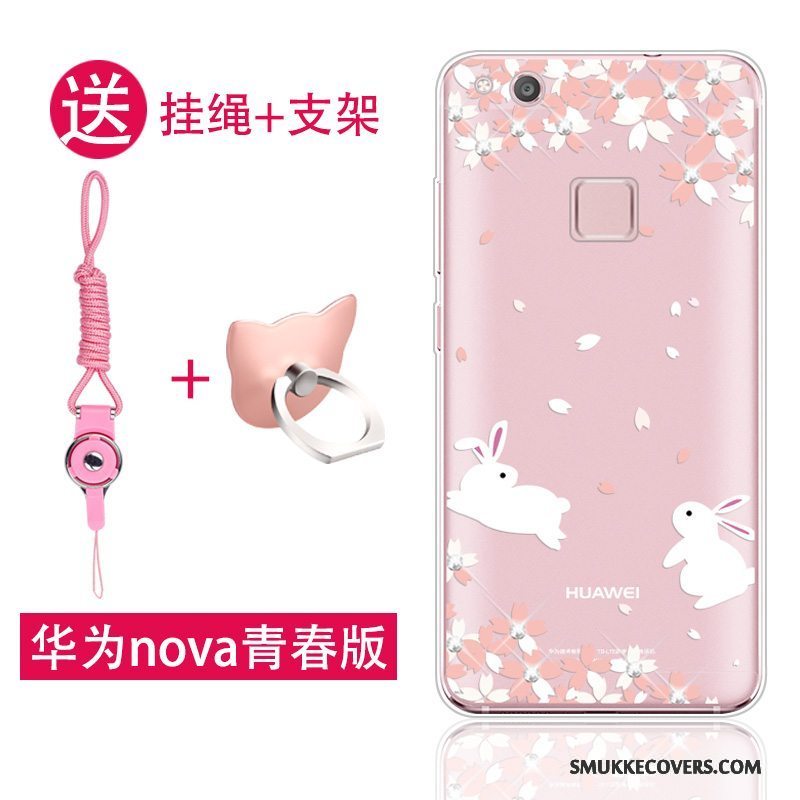 Etui Huawei Nova Blød Lyserød Telefon, Cover Huawei Nova Silikone Ungdom