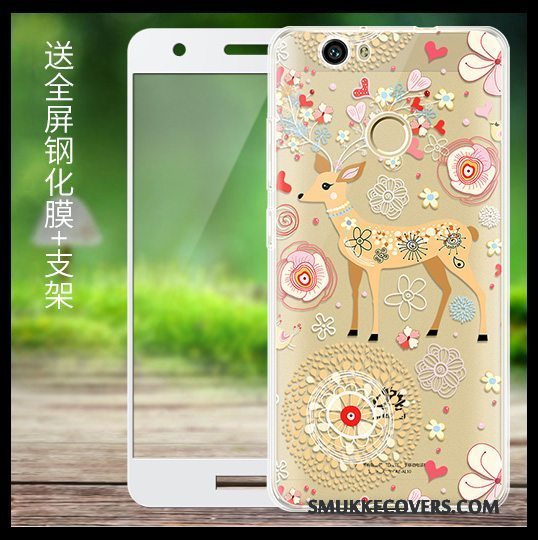 Etui Huawei Nova Blød Telefonanti-fald, Cover Huawei Nova Cartoon Gennemsigtig Gul