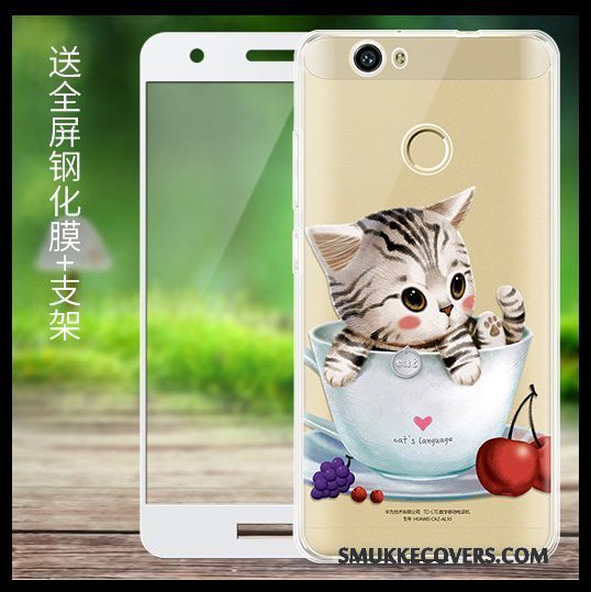 Etui Huawei Nova Blød Telefonanti-fald, Cover Huawei Nova Cartoon Gennemsigtig Gul