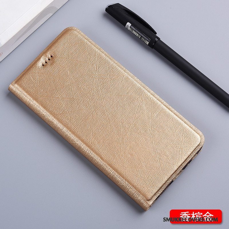 Etui Huawei Nova Læder Silke Guld, Cover Huawei Nova Folio Ungdom Telefon