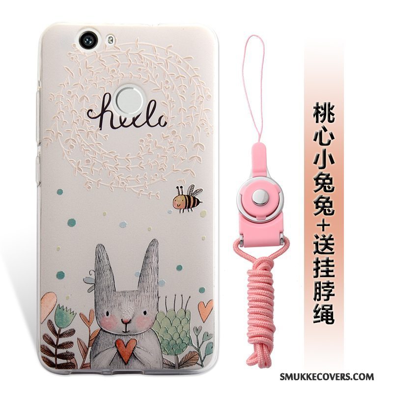 Etui Huawei Nova Relief Hængende Ornamenter Lille Sektion, Cover Huawei Nova Telefonlyserød