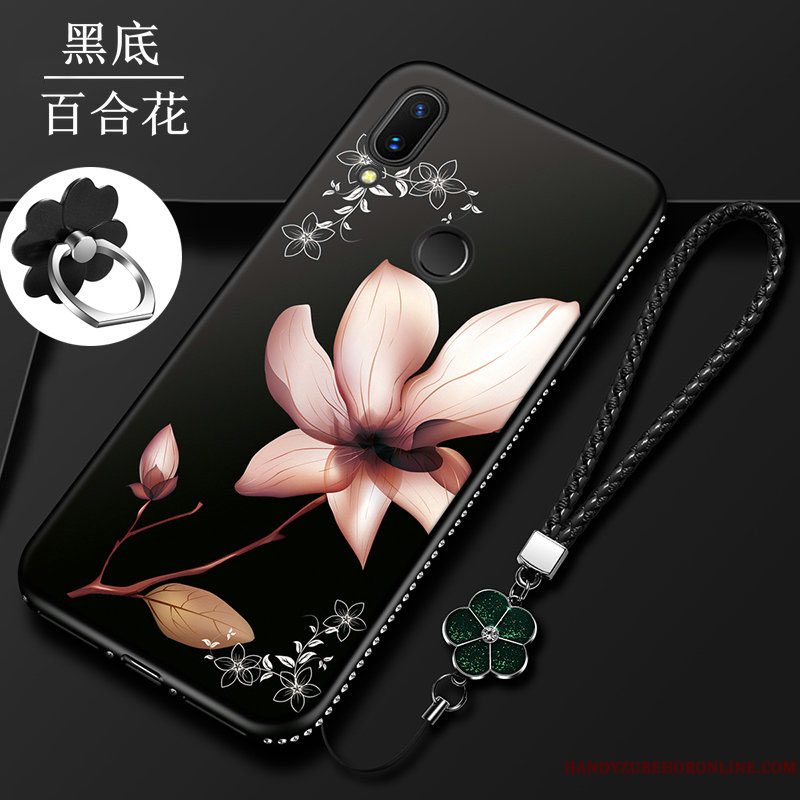 Etui Huawei P Smart 2019 Beskyttelse Anti-fald Nubuck, Cover Huawei P Smart 2019 Silikone Telefonblomster