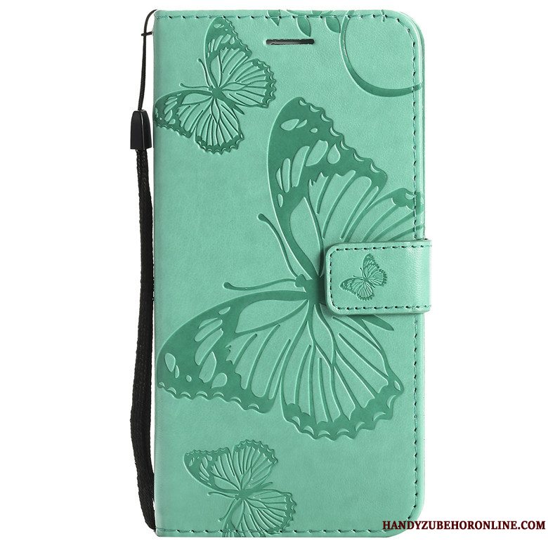 Etui Huawei P Smart+ 2019 Beskyttelse Grøn Telefon, Cover Huawei P Smart+ 2019 Blød Sommerfugl Blomster Anti-fald