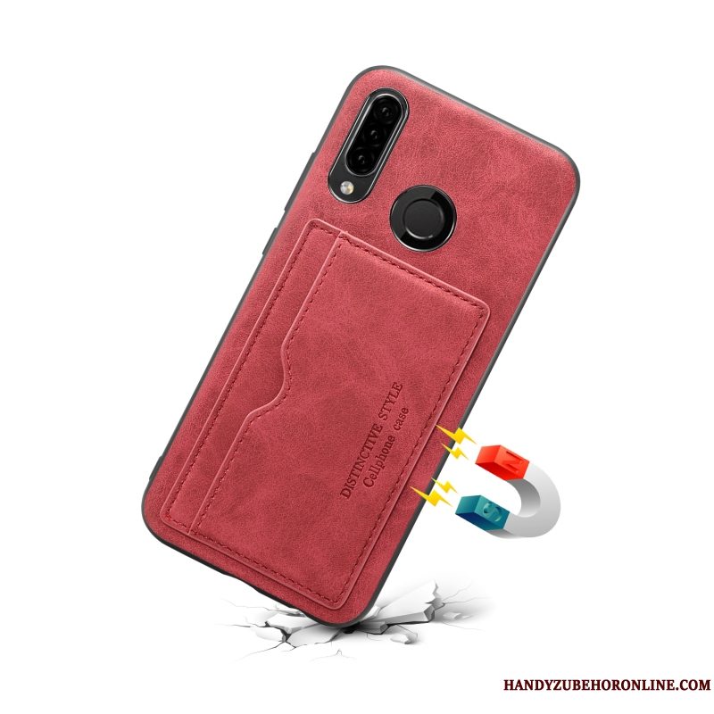 Etui Huawei P Smart+ 2019 Beskyttelse Rød Let Tynd, Cover Huawei P Smart+ 2019 Blød Anti-fald Telefon
