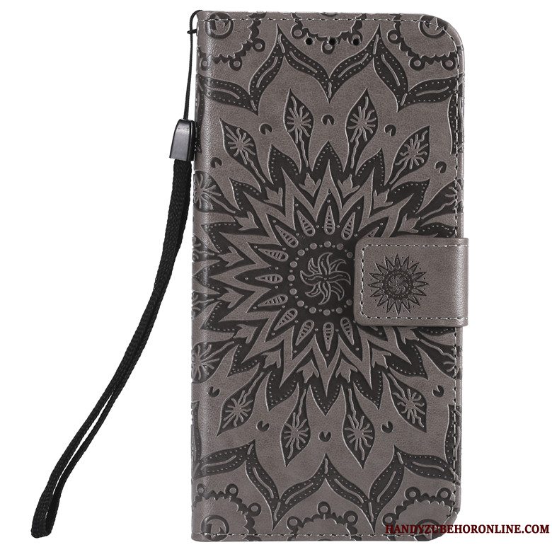 Etui Huawei P Smart+ 2019 Beskyttelse Sol Blomster, Cover Huawei P Smart+ 2019 Blød Rød Telefon