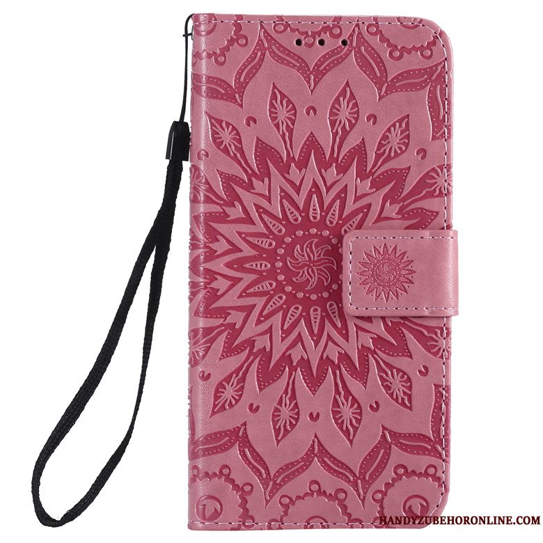 Etui Huawei P Smart+ 2019 Beskyttelse Sol Blomster, Cover Huawei P Smart+ 2019 Blød Rød Telefon