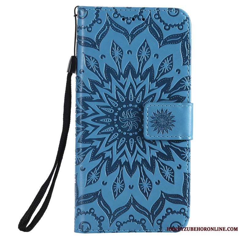 Etui Huawei P Smart+ 2019 Beskyttelse Sol Blomster, Cover Huawei P Smart+ 2019 Blød Rød Telefon