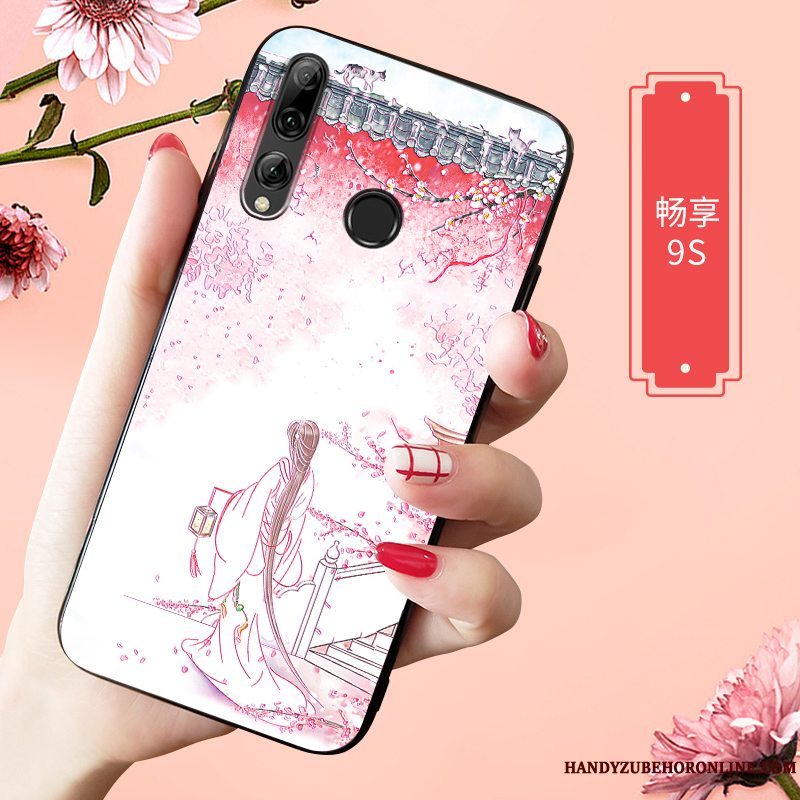 Etui Huawei P Smart+ 2019 Blød Tilpas Net Red, Cover Huawei P Smart+ 2019 Tasker Lyserød Mønster