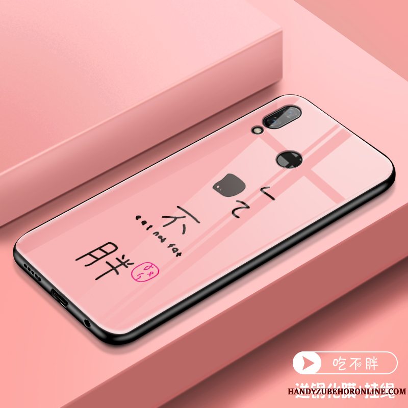 Etui Huawei P Smart 2019 Silikone Anti-fald Net Red, Cover Huawei P Smart 2019 Tasker Glas Af Personlighed