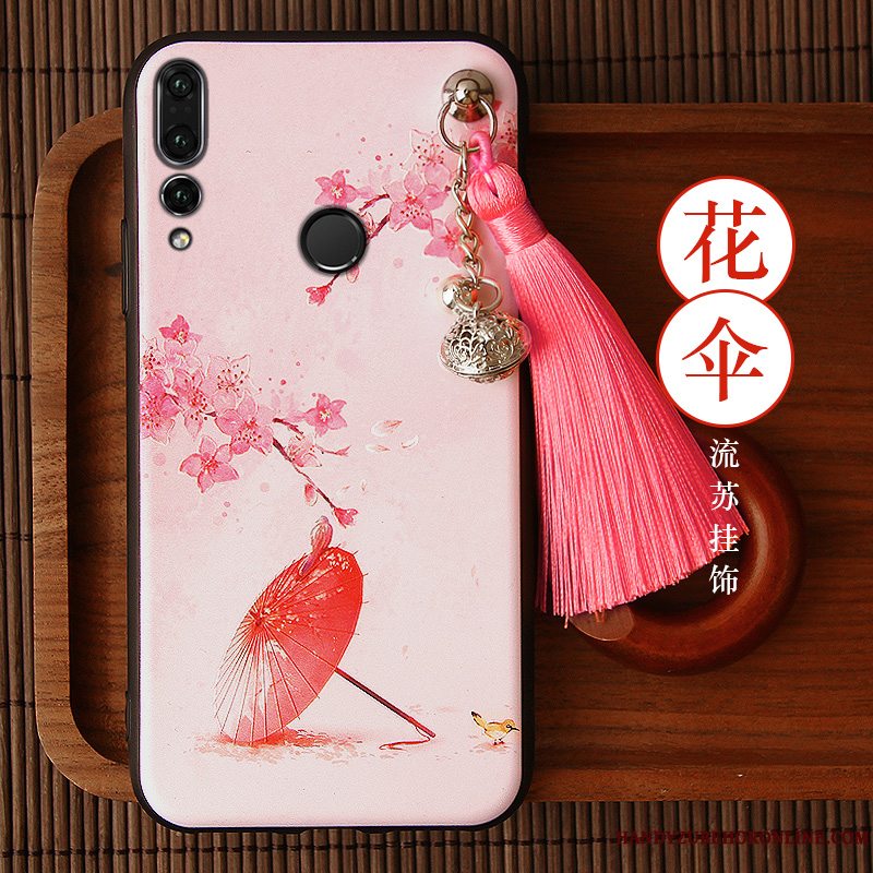 Etui Huawei P Smart+ 2019 Silikone Anti-fald Net Red, Cover Huawei P Smart+ 2019 Tasker Trendy Grøn