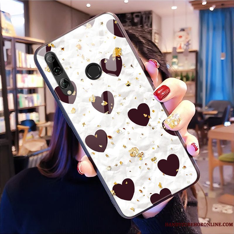 Etui Huawei P Smart+ 2019 Silikone Anti-fald Pulver, Cover Huawei P Smart+ 2019 Blød Hjerte Hængende Ornamenter