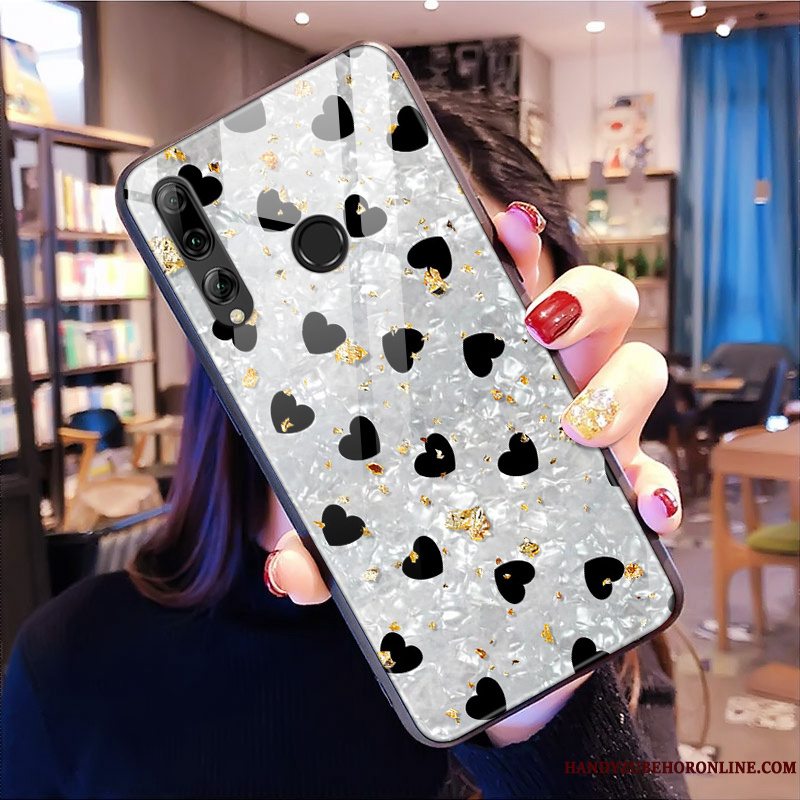 Etui Huawei P Smart+ 2019 Silikone Anti-fald Pulver, Cover Huawei P Smart+ 2019 Blød Hjerte Hængende Ornamenter