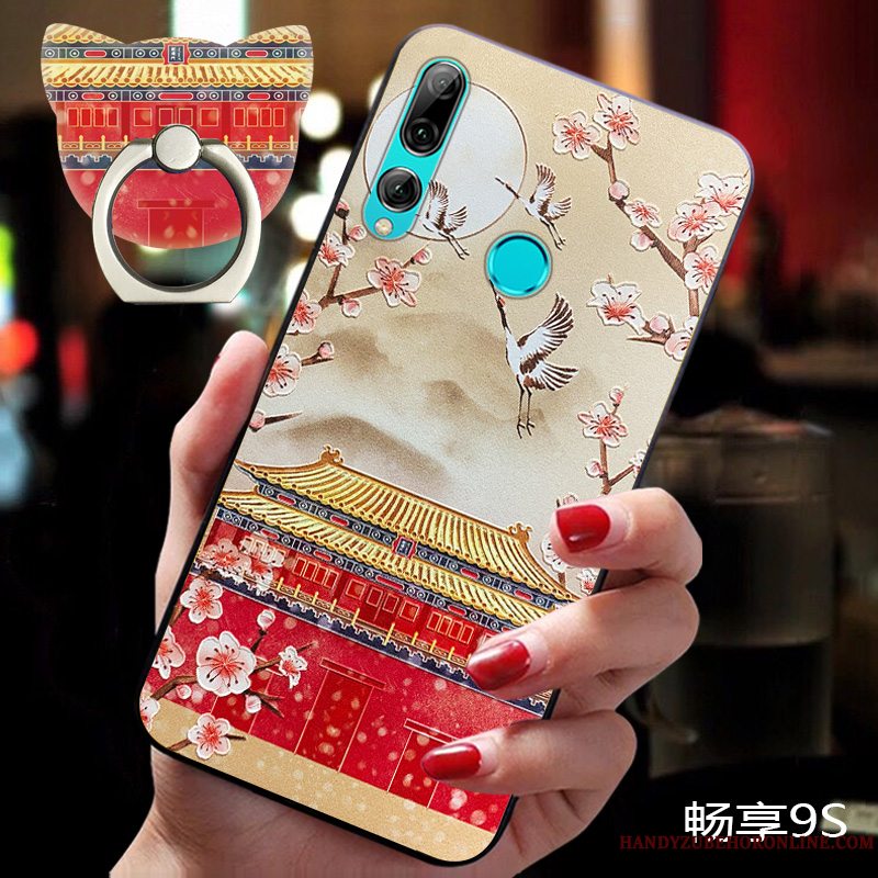 Etui Huawei P Smart+ 2019 Silikone Kinesisk Stil Trendy, Cover Huawei P Smart+ 2019 Kreativ Af Personlighed Kran