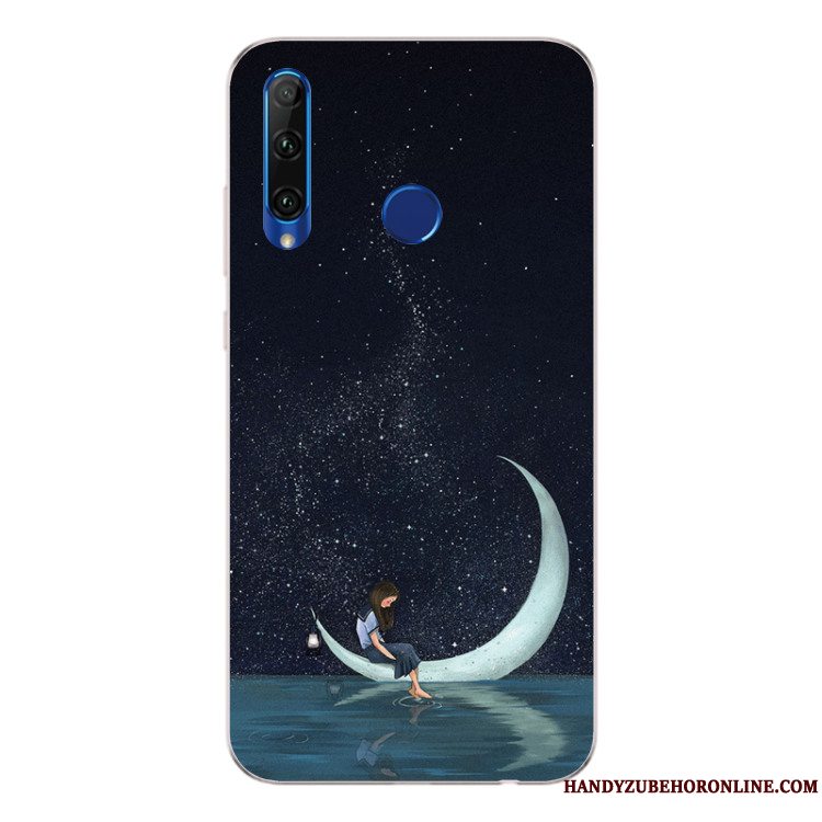 Etui Huawei P Smart+ 2019 Silikone Mørkeblå Anti-fald, Cover Huawei P Smart+ 2019 Tasker Vind Telefon