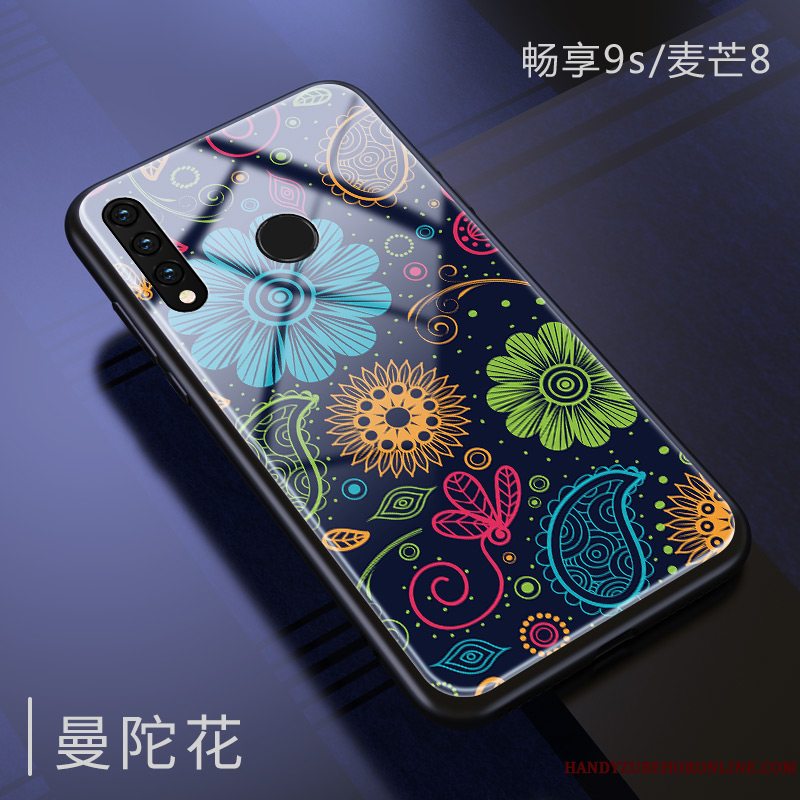 Etui Huawei P Smart+ 2019 Tasker Hærdning Kinesisk Stil, Cover Huawei P Smart+ 2019 Blød Glas Traner