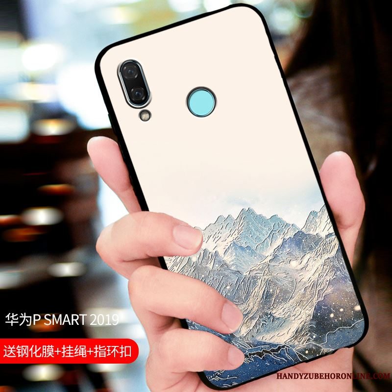 Etui Huawei P Smart 2019 Tasker Nubuck Telefon, Cover Huawei P Smart 2019 Beskyttelse Blå Tilpas