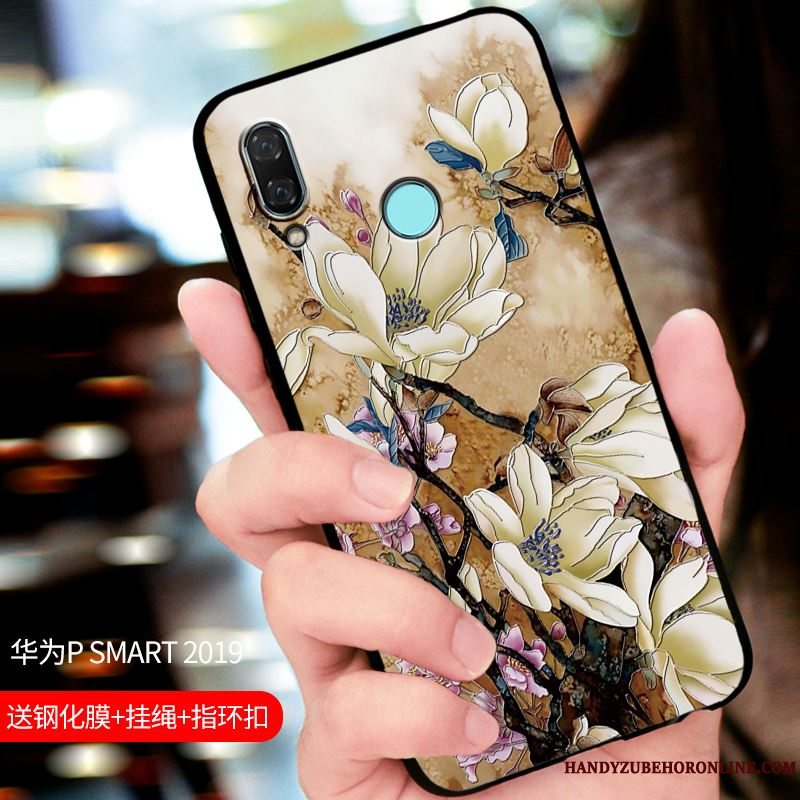 Etui Huawei P Smart 2019 Tasker Nubuck Telefon, Cover Huawei P Smart 2019 Beskyttelse Blå Tilpas