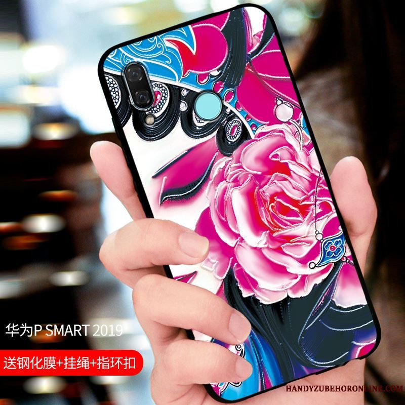 Etui Huawei P Smart 2019 Tasker Nubuck Telefon, Cover Huawei P Smart 2019 Beskyttelse Blå Tilpas