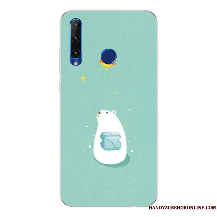 Etui Huawei P Smart+ 2019 Tasker Smuk Telefon, Cover Huawei P Smart+ 2019 Blød Grøn Bjørn