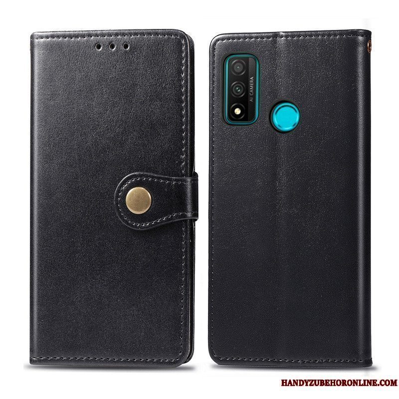 Etui Huawei P Smart 2020 Beskyttelse Grøn Simple, Cover Huawei P Smart 2020 Læder Hængende Ornamenter Solid Farve