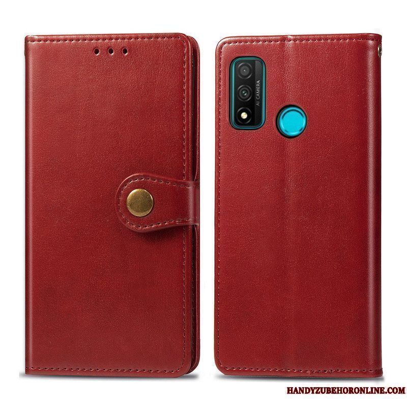 Etui Huawei P Smart 2020 Beskyttelse Grøn Simple, Cover Huawei P Smart 2020 Læder Hængende Ornamenter Solid Farve