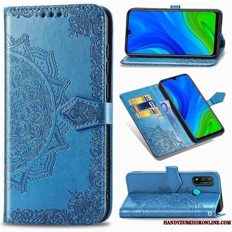 Etui Huawei P Smart 2020 Læder Hængende Ornamenter Prægning, Cover Huawei P Smart 2020 Folio Telefonsort