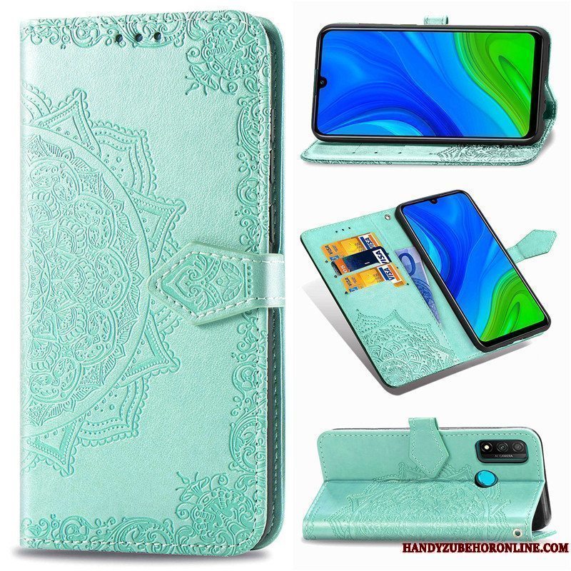 Etui Huawei P Smart 2020 Læder Hængende Ornamenter Prægning, Cover Huawei P Smart 2020 Folio Telefonsort